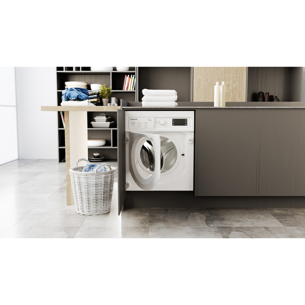 ჩასაშენებელი სარეცხი მანქანა Hotpoint BI WDHG 861484 EU, 8Kg, 1351 Rpm,  A+++,  Built-in, White