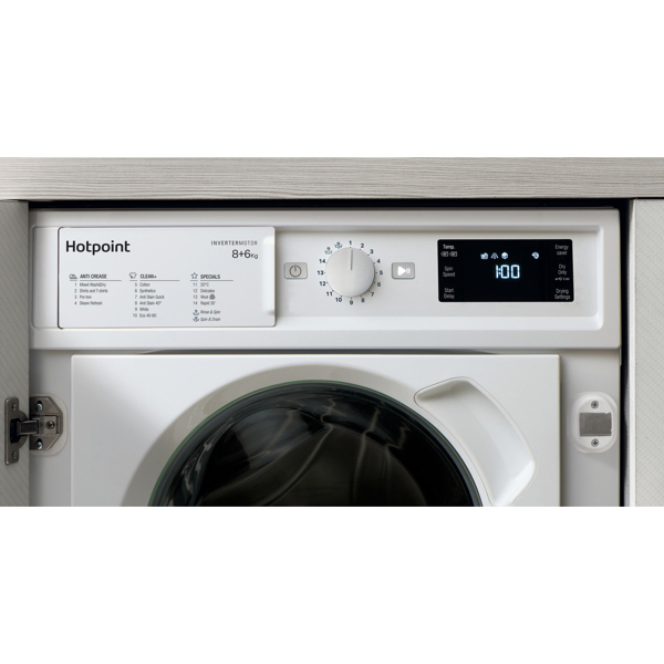 ჩასაშენებელი სარეცხი მანქანა Hotpoint BI WDHG 861484 EU, 8Kg, 1351 Rpm,  A+++,  Built-in, White