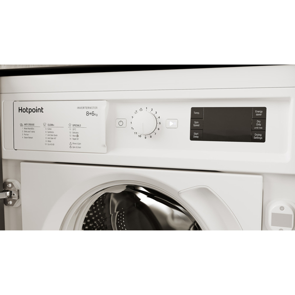 ჩასაშენებელი სარეცხი მანქანა Hotpoint BI WDHG 861484 EU, 8Kg, 1351 Rpm,  A+++,  Built-in, White