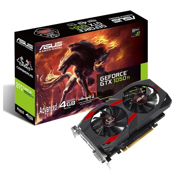 ვიდეო დაფა Asus CERBERUS-GTX1050TI-04GI PCI Express GDDR5 4GB, 128-bit, DVI, HDMI, Display Port GDD