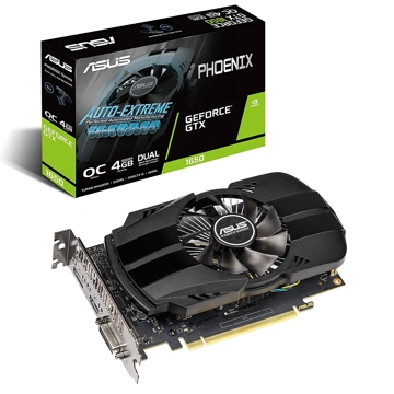 ვიდეო დაფა ASUS PH-GTX1650-O4GD6, PCI Express 3.0,GDDR6 4GB, 128-bit, DVI HDMI Display Port, CUDA Core 896