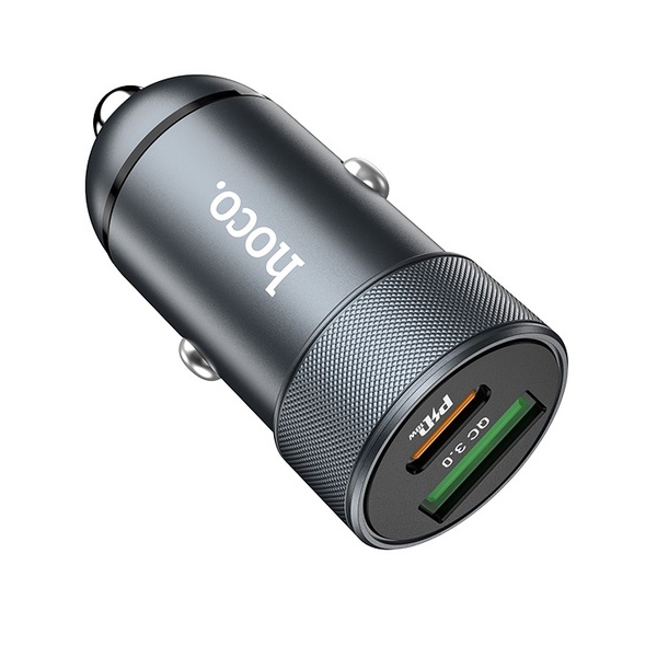 მანქანის დამტენი Hoco Z32B Speed up PD20W+QC3.0 Car charger Black