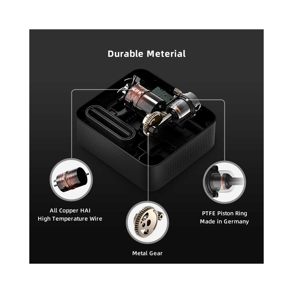 მანქანის კომპრესორი Xiaomi 70mai Midrive TP03, Air Compressor Lite, Black