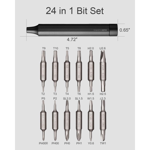 ხელსაწყოების ნაკრები Xiaomi X20007 Hoto 24-in-1 Precision Screwdriver Kit Grey