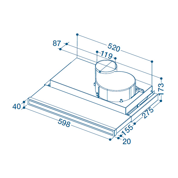 გამწოვი Indesit H 461 X H2G Wall-Mounted, Mechanical 2x 40W Silver