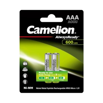 აკუმულატორი, 2ც შეკრა Camelion NH-AAA600ARBP2 AlwaysReady Long Life AAA 600mAh 3250