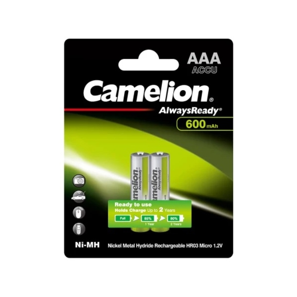 აკუმულატორი, 2ც შეკრა Camelion NH-AAA600ARBP2 AlwaysReady Long Life AAA 600mAh 3250