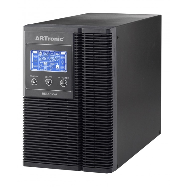 უწყვეტი კვების წყარო ARTRONIC BETA-1KVA On-Line 1000VA 1F / 1F 5-15 Min 2x9AH Battery Powered UPS