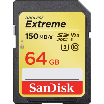 მეხსიერების ბარათი SanDisk Extreme SDXC 64GB (SDSDXV6-064G-GNCIN)