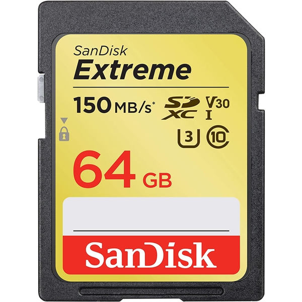 მეხსიერების ბარათი SanDisk Extreme SDXC 64GB (SDSDXV6-064G-GNCIN)