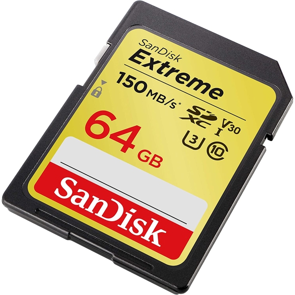 მეხსიერების ბარათი SanDisk Extreme SDXC 64GB (SDSDXV6-064G-GNCIN)