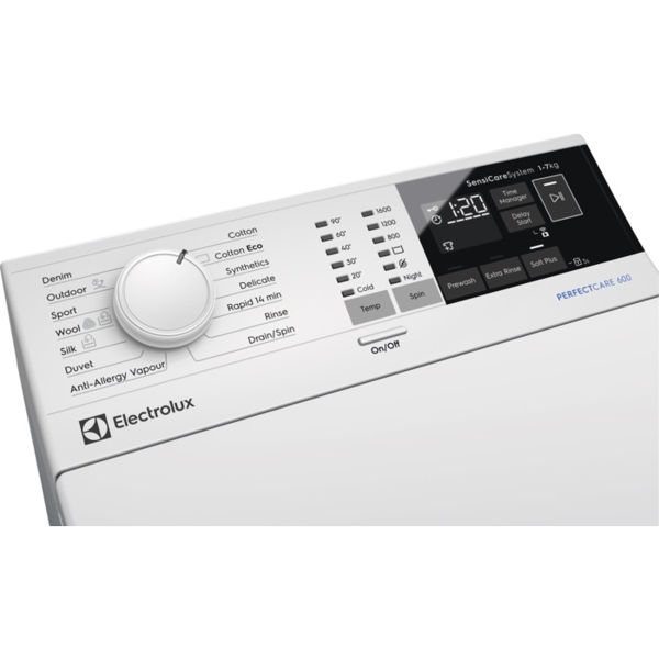 სარეცხი მანქანა Electrolux EW6T4R272 Vertical 7 kg Inverter, A+++ White