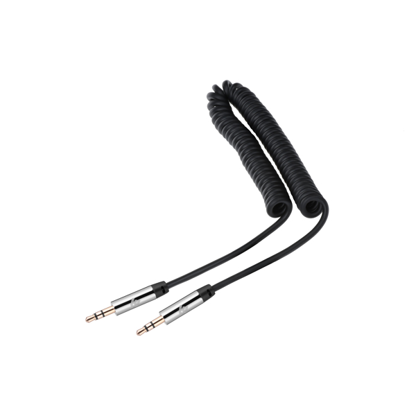 აუდიო კაბელი 2E AUDIO CABLE JACK 3.5MM-M / JACK 3.5MM-M, COILED 1.8M BLACK 2E-W3539BL