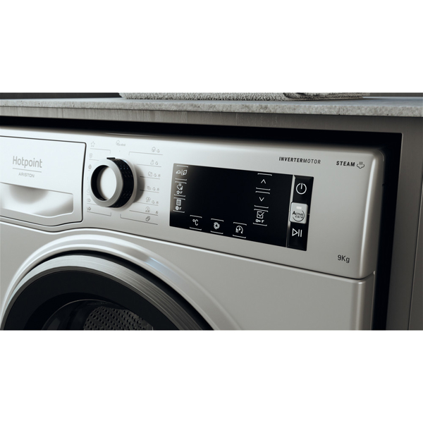 სარეცხი მანქნა Hotpoint-Ariston NLCD 945 SS A EU 9Kg, 1351 Rpm, B Silver