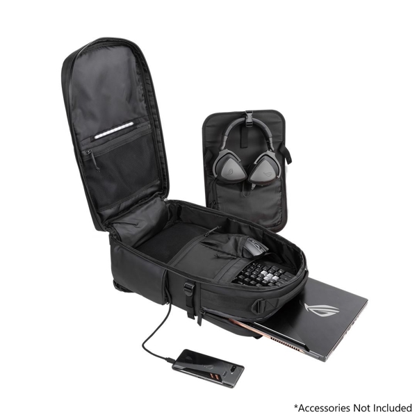 ნოუთბუქის ჩანთა Asus ROG Ranger BP3703 RGB 17.3'' Modular Gaming Backpack Black