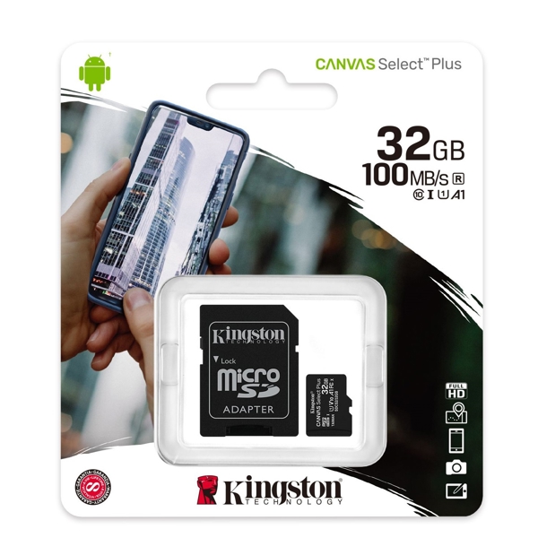 მეხსიერების ბარათი Kingston SDCS2/32GB, 32GB, MicroSDHC, C10, UHS-I, Black