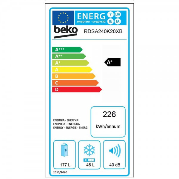 მაცივარი BEKO RDSA240K20XB Superia SN-ST A+ Stainless Steel