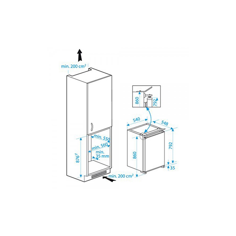 ჩასაშენებელი მაცივარი BEKO B 1752 HCA A+ White