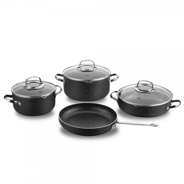 ქვაბის და ტაფის ნაკრები KORKMAZ A1371 COOKWARE Black