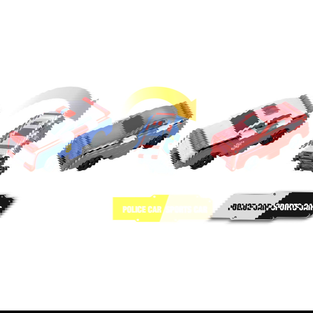 სათამაშო მანქანა TransRacers EU463875-04 Police car & Sports Car