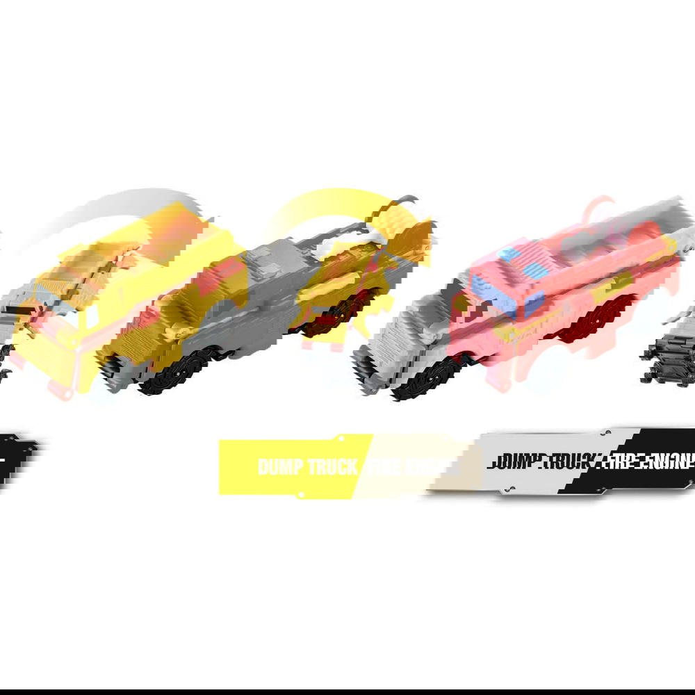 სათამაშო მანქანა TransRacers EU463875-07 Dump Truck & Fire Engine