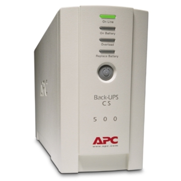 უწყვეტი კვების წყარო APC BK500EI Back-UPS CS 500VA 300W, 160V - 300V, RJ-11, USB Beige