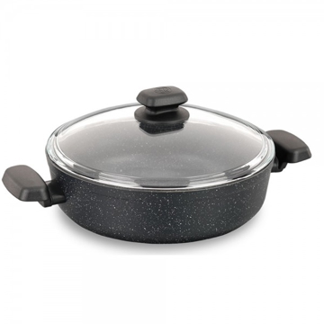 KORKMAZ A1344 ORNELLA ALU. LOW CASSEROLE 26x7 cm / 3.5 l.