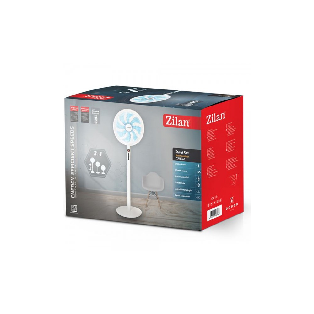 ვენტილატორი Zilan ZLN3765, 60W, Fan, White