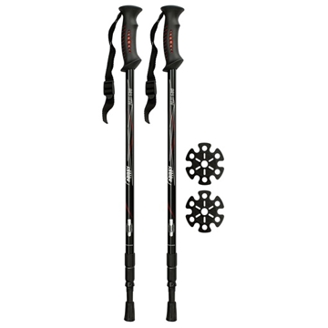 ჰაიკინგის ჯოხები Abbey 21SV ZRW anti shock Black/Red/White