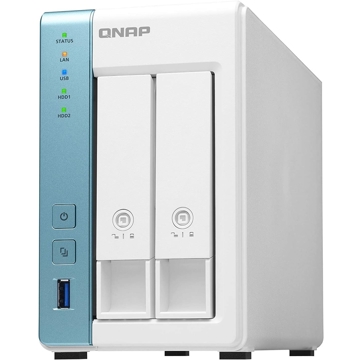 Storage System Qnap TS-231K, 2-Bay Tower NAS, 1,7GHz, 1GB DDR3 SODIMM RAM, SATA 6Gb/s, White