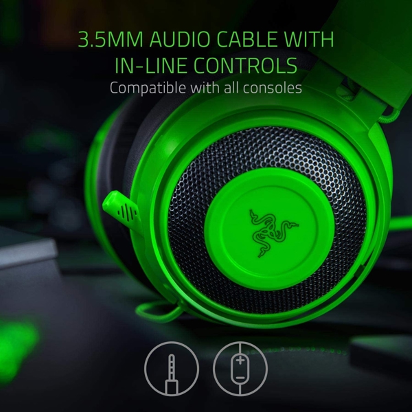 ყურსასმენი Razer RZ04-02830200-R3M1 Gaming Headset Kraken 3.5mm Green