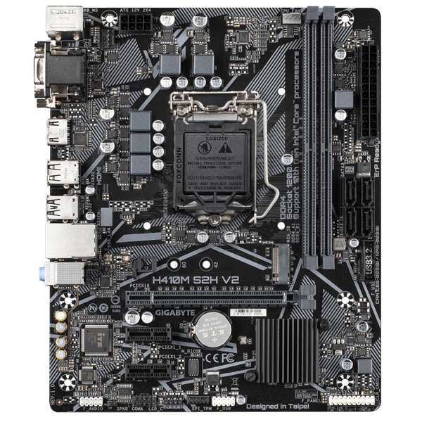 დედა დაფა GIGABYTE Motherboard H410M S2H s1200 H410 2xDDR4 HDMI-DVI-VGA mATX