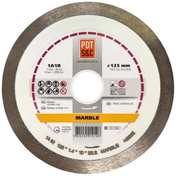 კუთხსახეხის დისკი  MARBLE Diamond wheel 1A1R 125 1.4 10 22.2