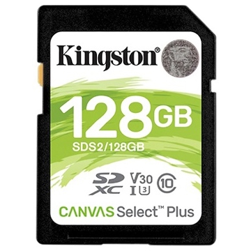 მეხსიერების ბარათი Kingston 128GB SDHX Canvas Select Plus