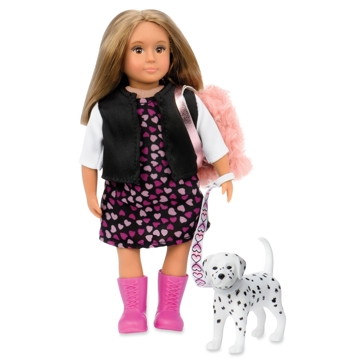 სათამაშო თოჯინა LORI Doll with a Dalmatian dog, 15 სმ