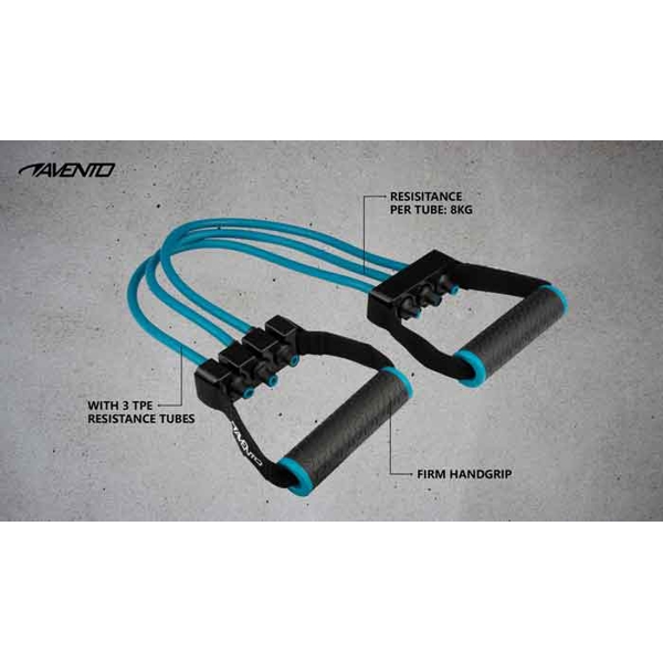 სავარჯიშო რეზინი სახელურებით Avento 537SC42SC, Exercise Band, Blue