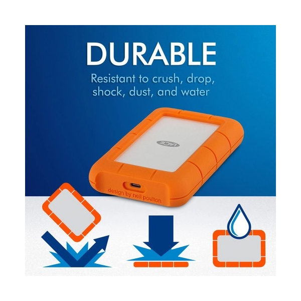 გარე მარი დისკი LaCie STFR1000800 External HDD 1000 GB 2.5'', USB 3.1 Type-C Silver/Orange