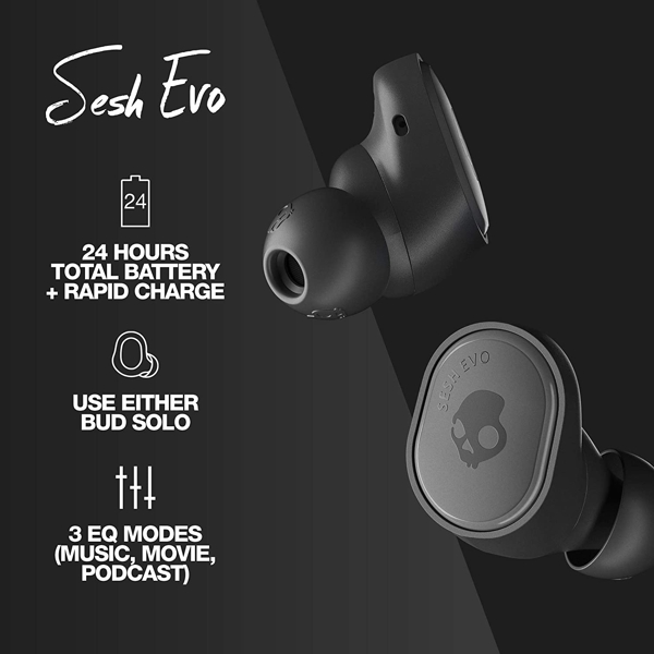 ყურსასმენი Skullcandy S2TVW-N896 Sesh Evo True In-Ear Wireless Headphones Black