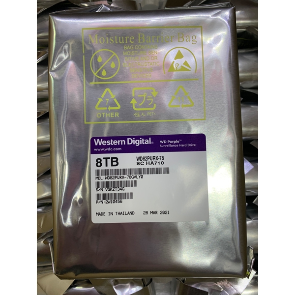 მყარი დისკი Western Digital SATA 3.5 8TB 5400rpm 64Mb WD82PURX-78