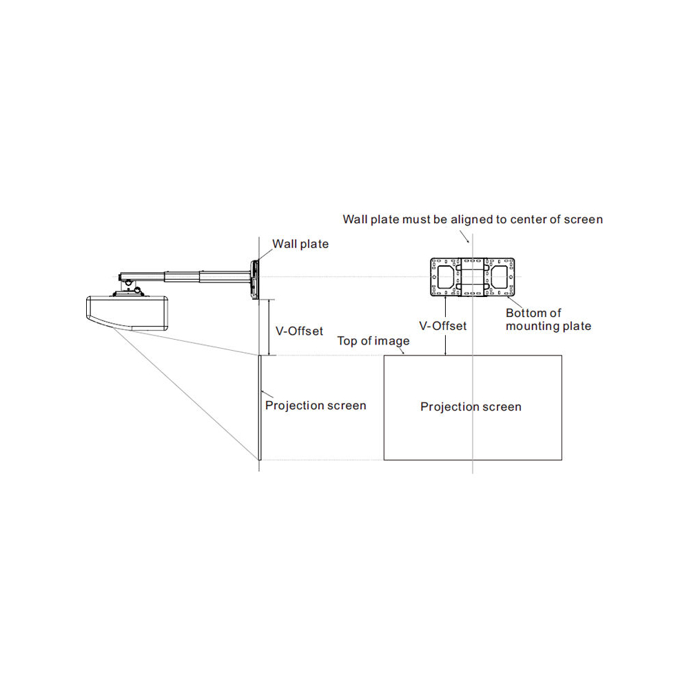მოკლე ფოკუსიანი პროექტორის საკიდი VIVITEK Ultra Short Throw Wall Mount WM-4