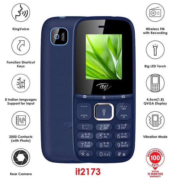 მობილური ტელეფონი Itel it2173 1.8'' 2 Sim Deep Blue