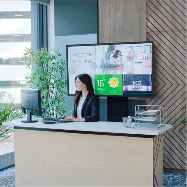 VIVITEK NovoDisplay DK551P All-in-One display that combines a 4K Ultra HD IPS-ADS technology, Wireless Collaboration, Video Conferencing and Digital Signage