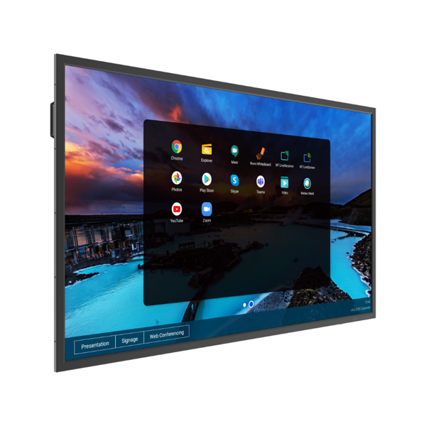 VIVITEK NovoDisplay DK551P All-in-One display that combines a 4K Ultra HD IPS-ADS technology, Wireless Collaboration, Video Conferencing and Digital Signage