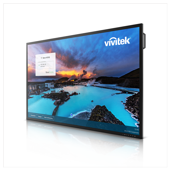 VIVITEK NovoDisplay DK551P All-in-One display that combines a 4K Ultra HD IPS-ADS technology, Wireless Collaboration, Video Conferencing and Digital Signage