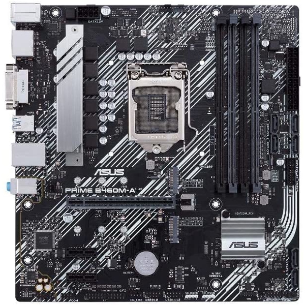 დედა დაფა ASUS B460M-A PRIME Intel® B460 LGA 1200, DDR4 2933MH, Dual M.2, DisplayPort, HDMI, DVI-D