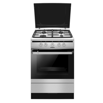 გაზქურა Hansa FCMX63022, 4 Burners, 67L, 2000 W, Black/Silver