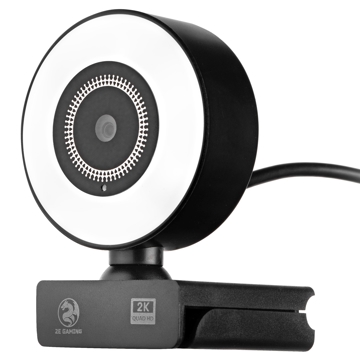 ვებკამერა 2E 2E-WC2K-LED Gaming Webcam USB, Built-in microphone Black