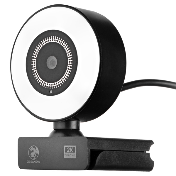 ვებკამერა 2E 2E-WC2K-LED Gaming Webcam USB, Built-in microphone Black