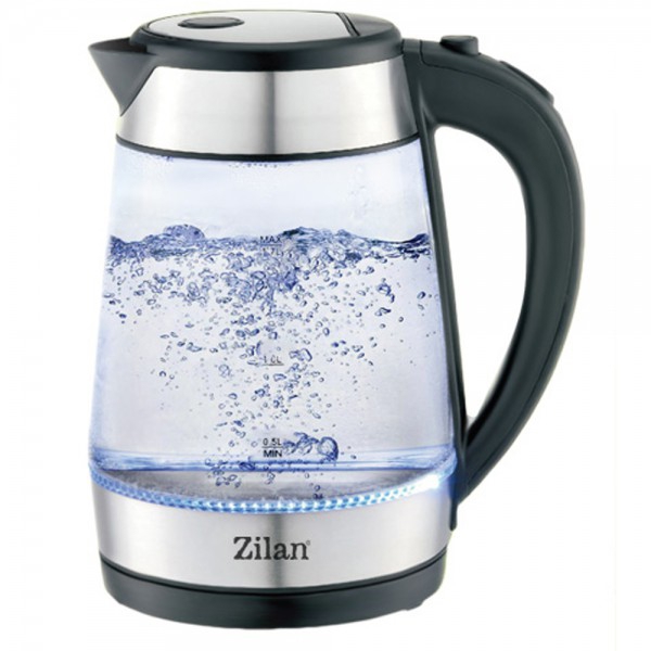 ელექტრო ჩაიდანი ZILAN ZLN3963, 2200W, 1.7L, Electric Kettle, Transparent