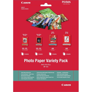 Canon VP-101 Photo Paper Variety Pack 10x15+A4 20 sheet